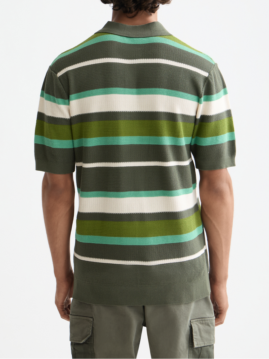 Knitted striped regular polo