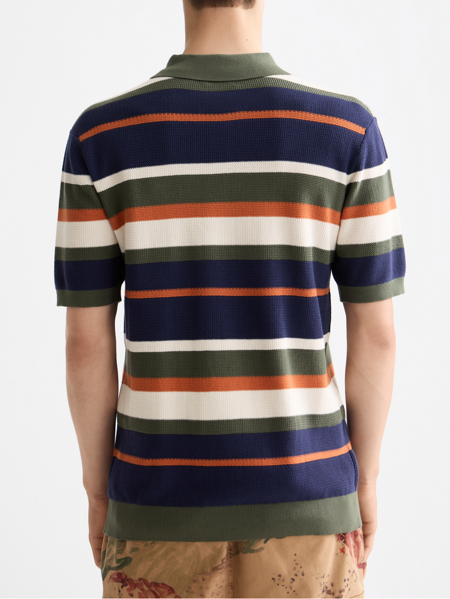 Knitted striped regular polo