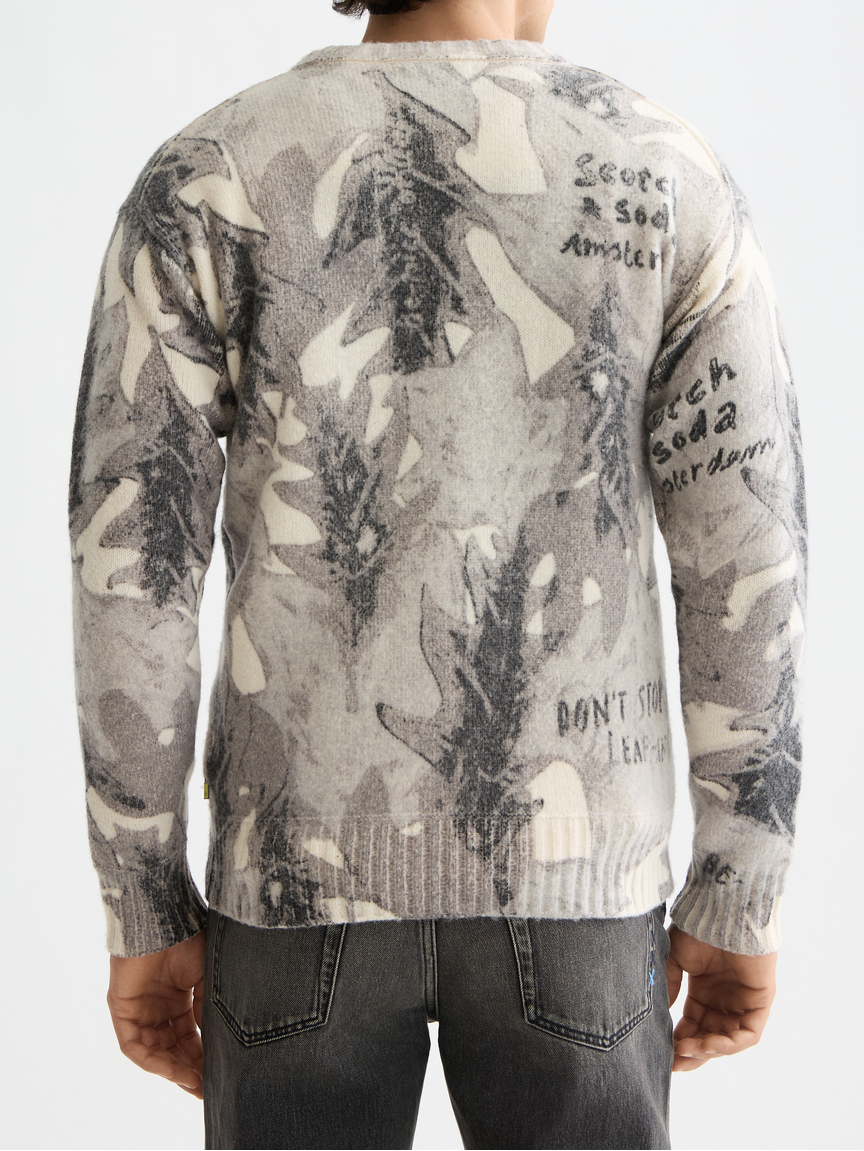 Printed dropped shoulder pullover