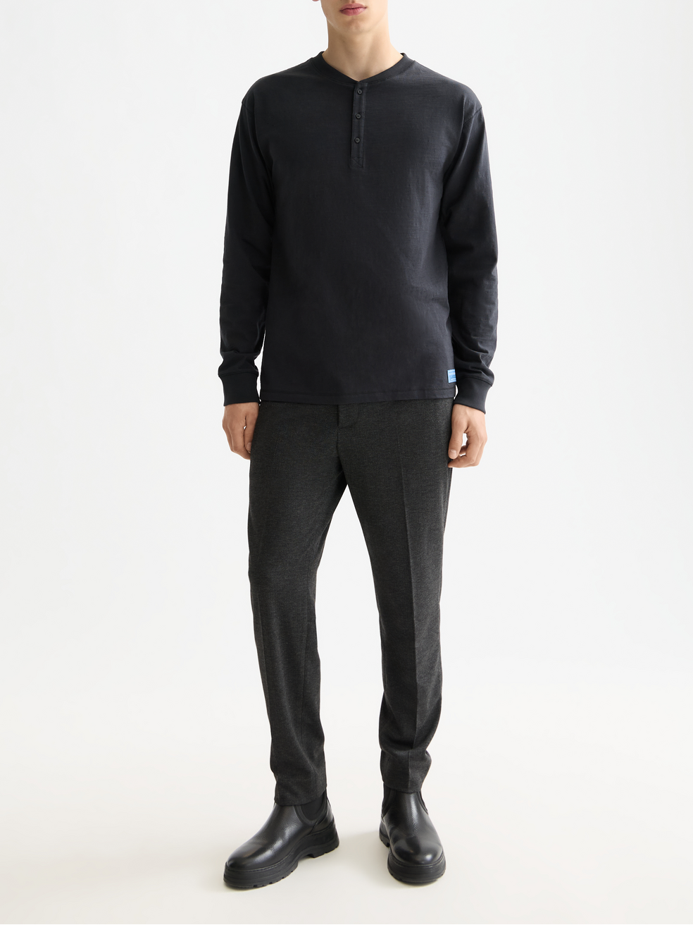 Slub Henley Long Sleeve
