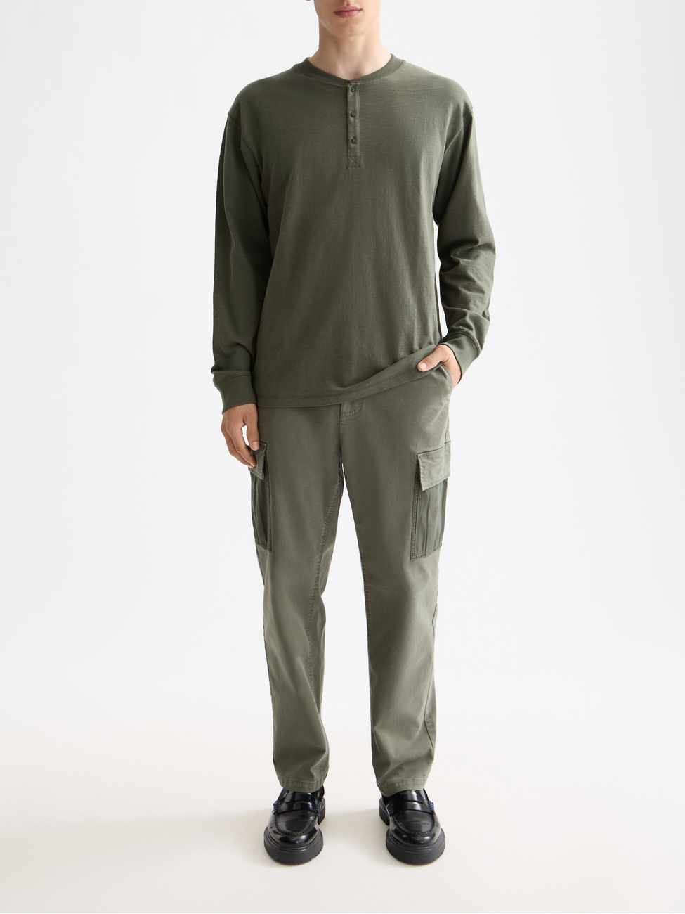 Slub Henley Long Sleeve