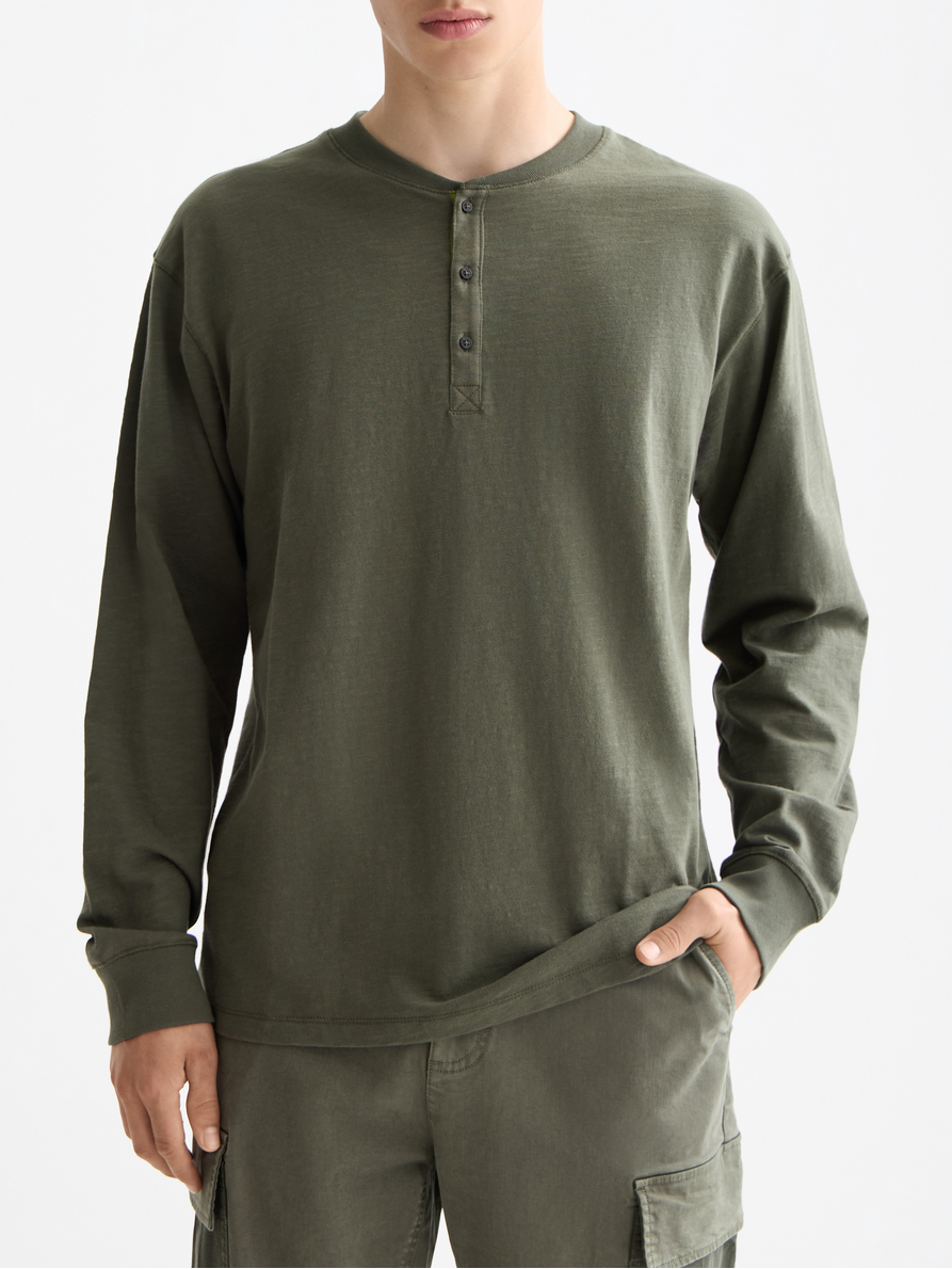 Slub Henley Long Sleeve