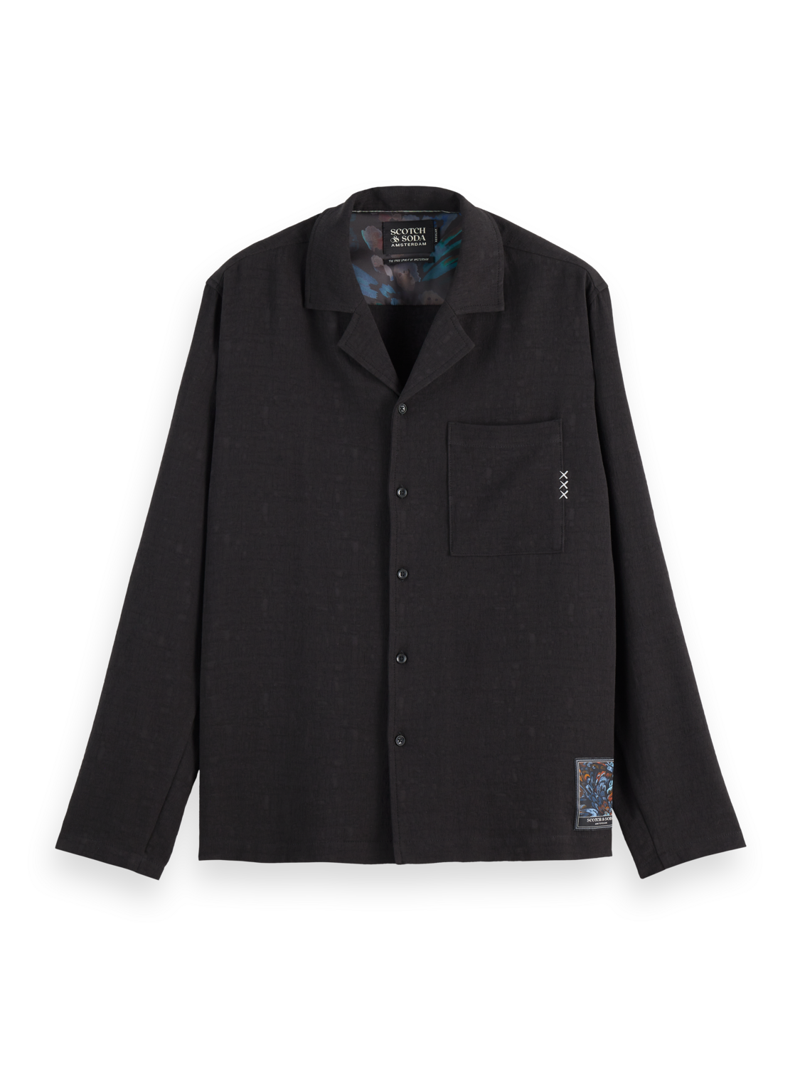 Tonal jacquard relaxed shirt