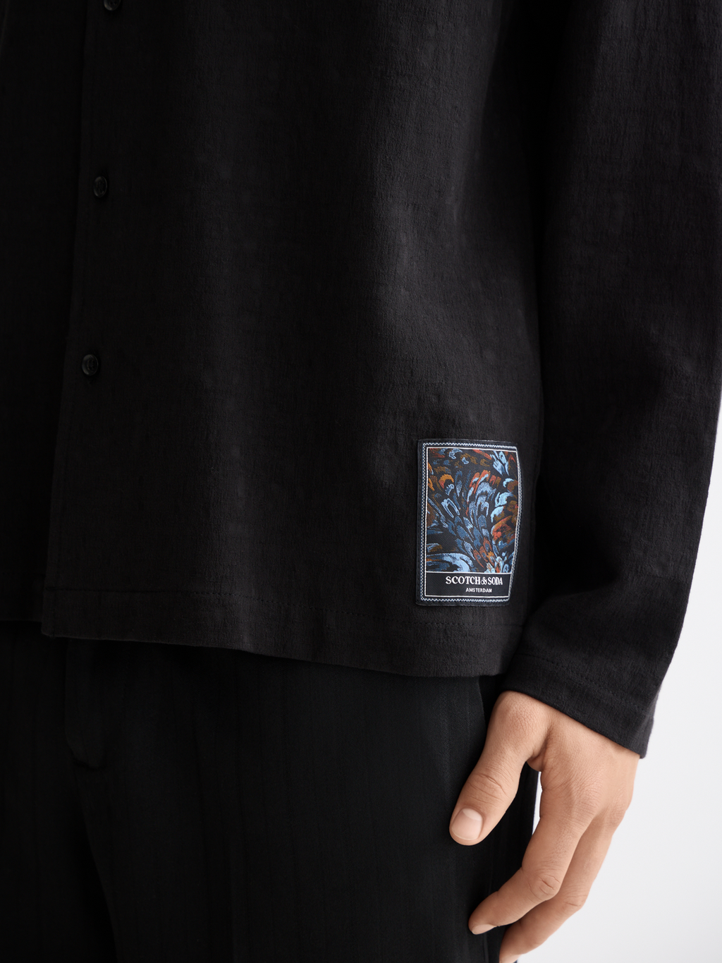 Tonal jacquard relaxed shirt