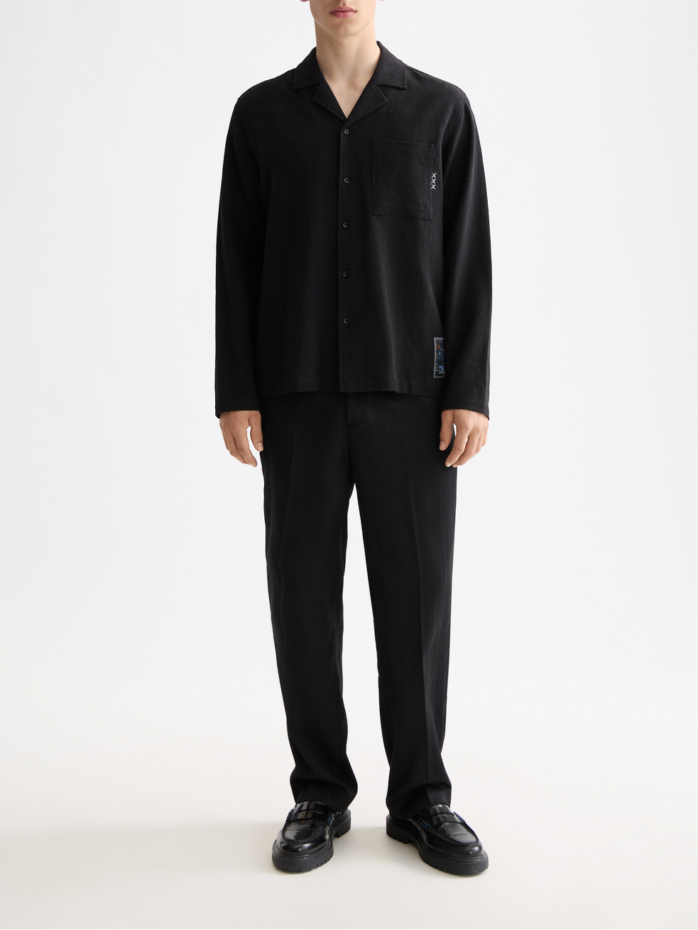 Tonal jacquard relaxed shirt