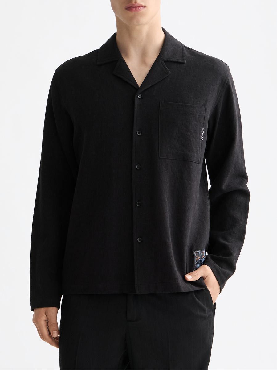 Tonal jacquard relaxed shirt