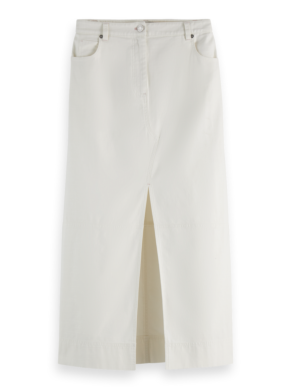 Workwear midi skirt with front slit