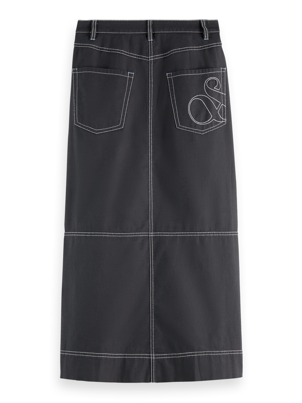 Workwear midi skirt with front slit