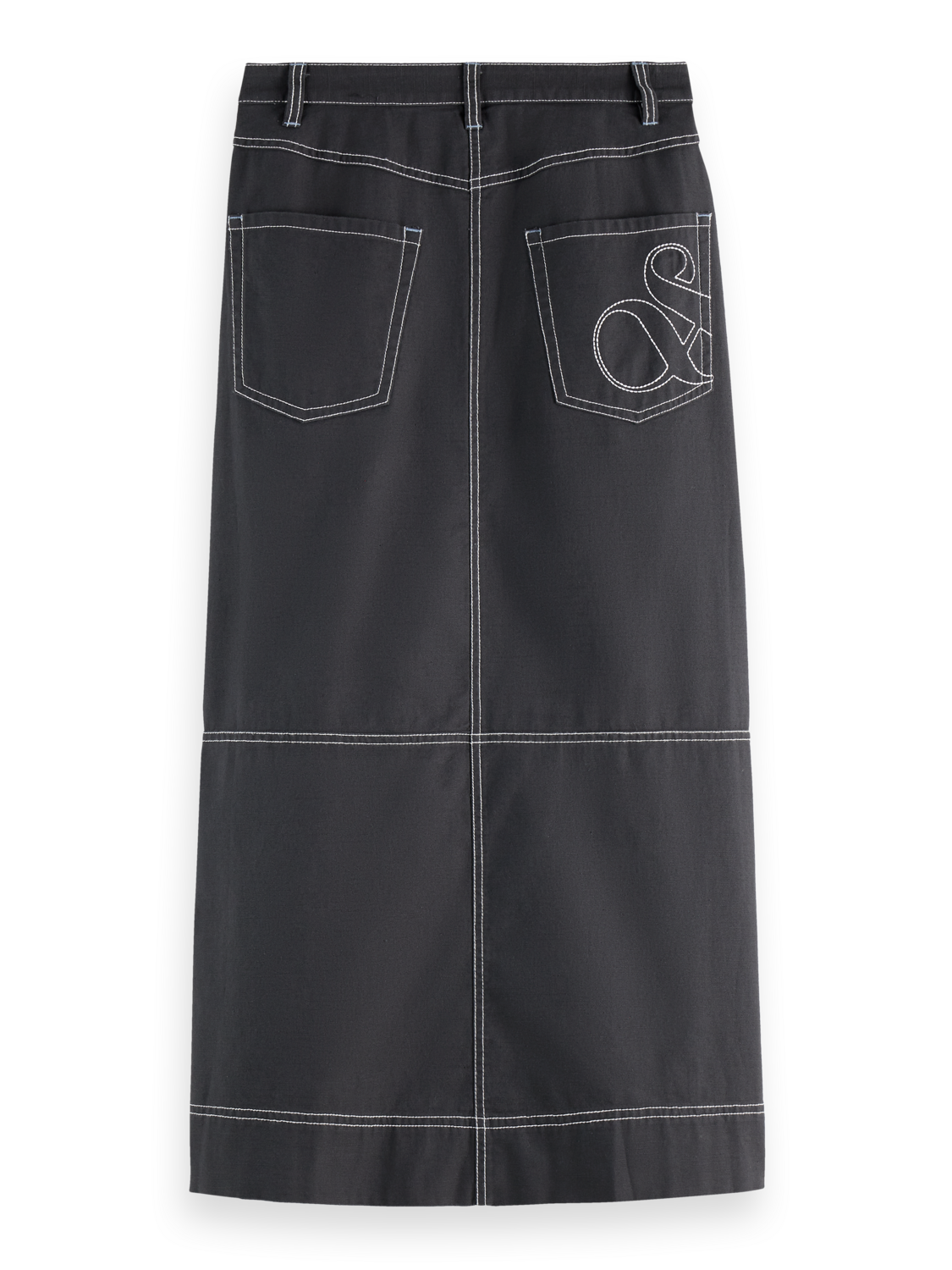 Workwear midi skirt with front slit