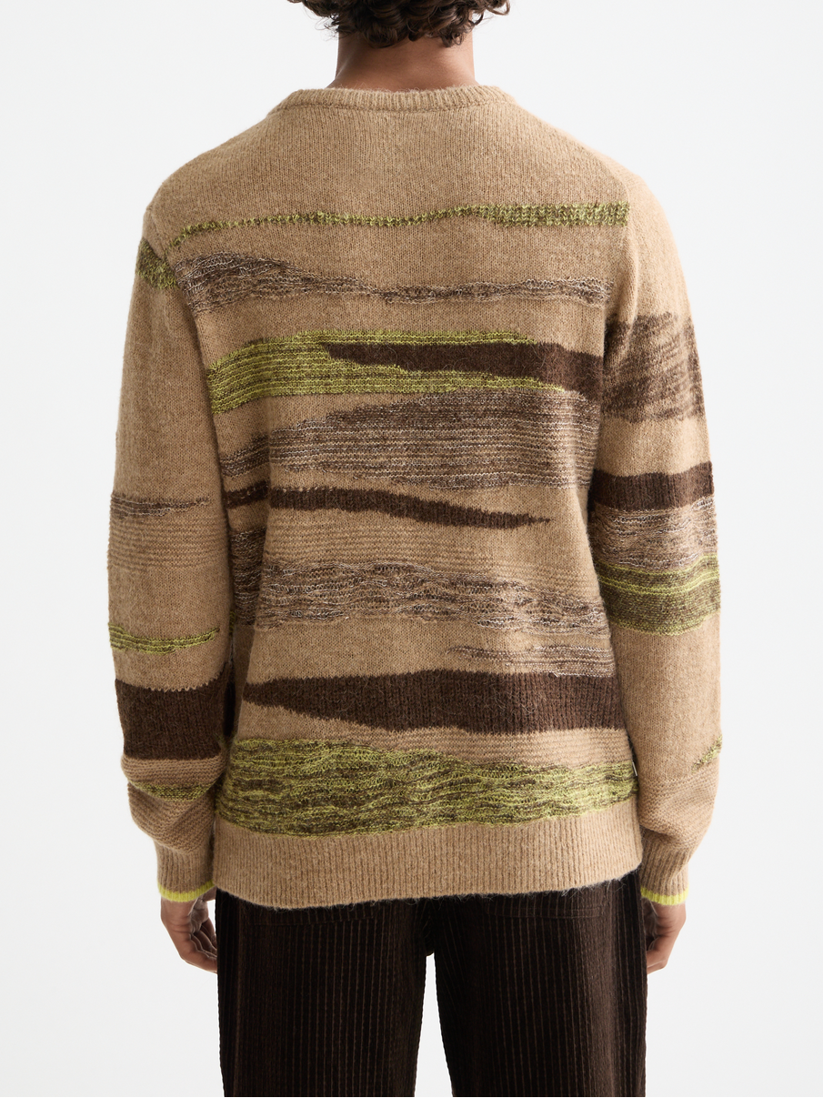 Fluffy alpaca wool blend crew neck