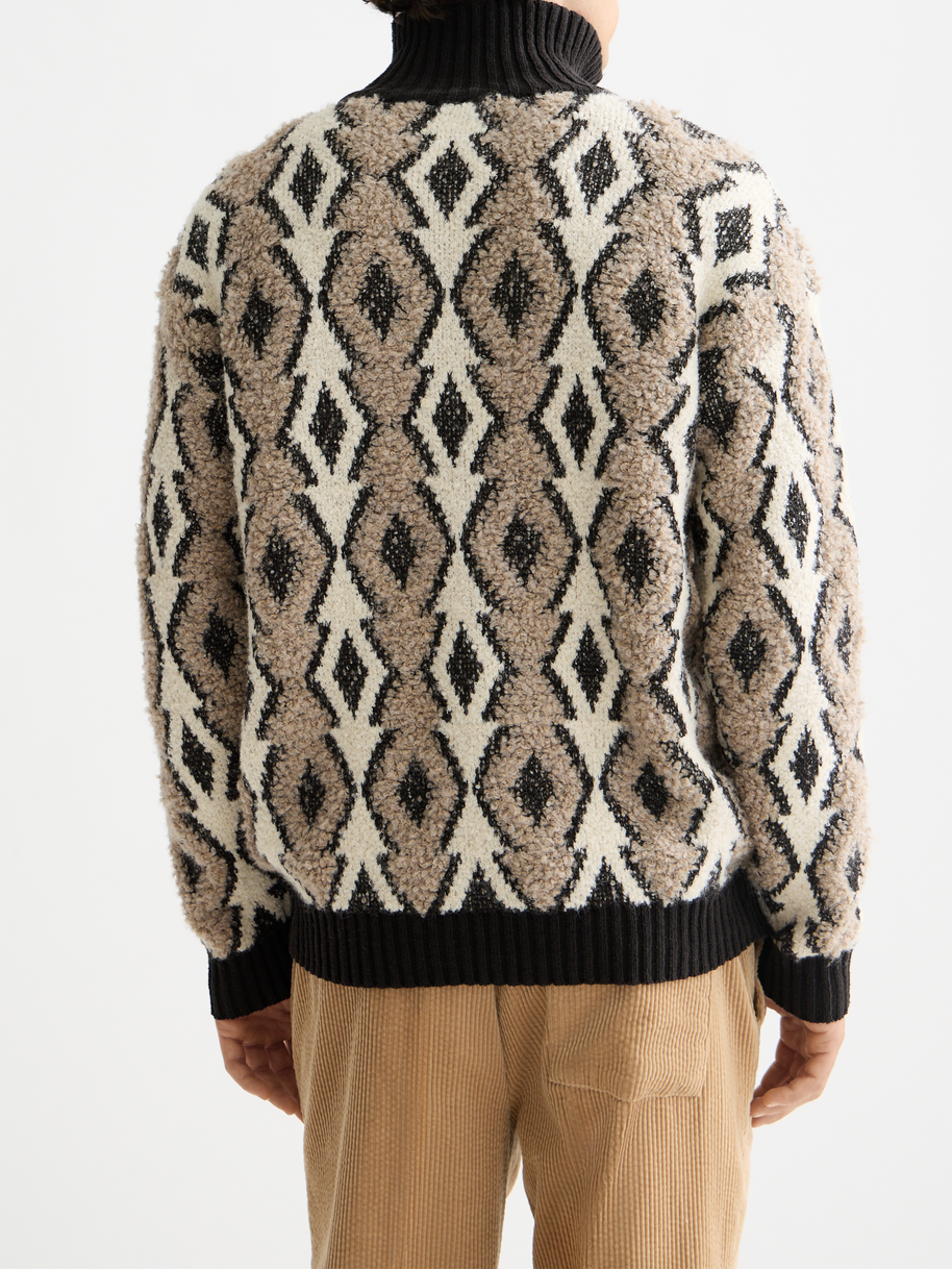 Argyles jacquard dropped shoulder pullover