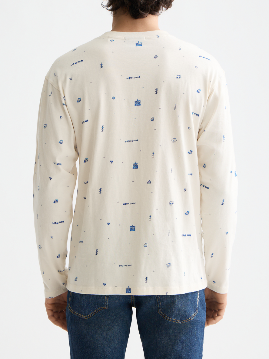 Allover Print Long-Sleeve Top – Let It Rain Collection