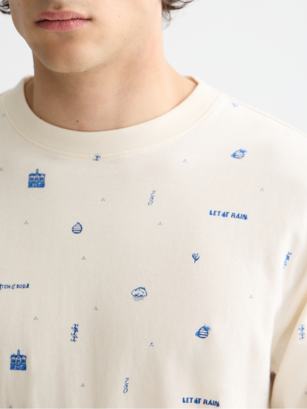 Allover Print Long-Sleeve Top – Let It Rain Collection
