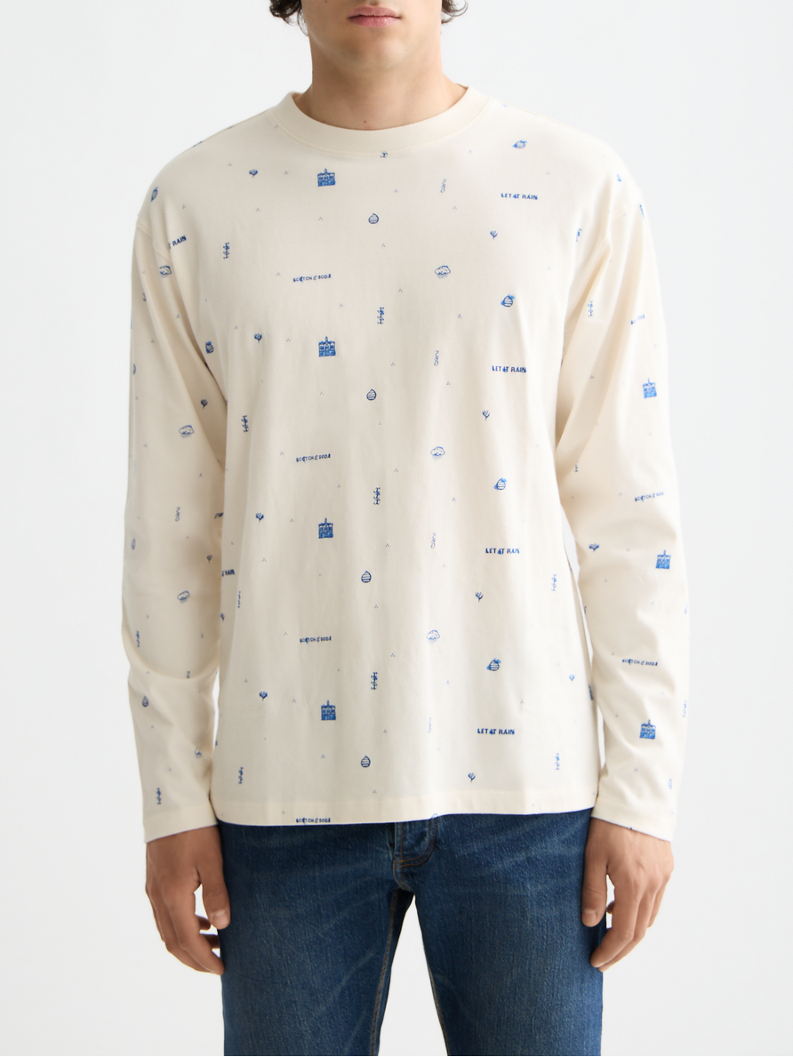 Allover Print Long-Sleeve Top – Let It Rain Collection