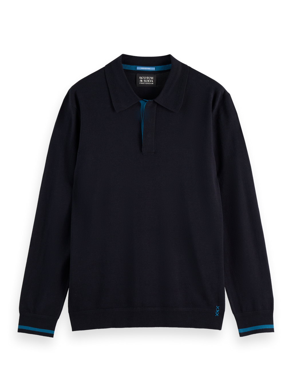 Knitted Long Sleeve Polo