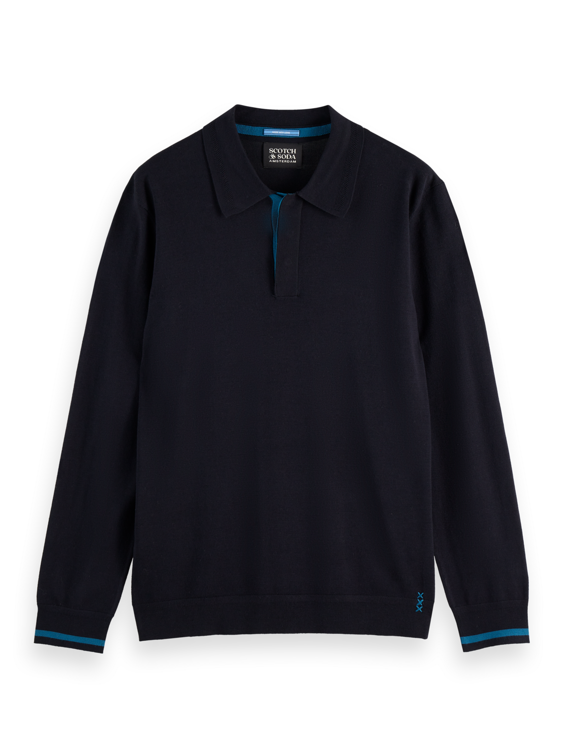 Knitted Long Sleeve Polo