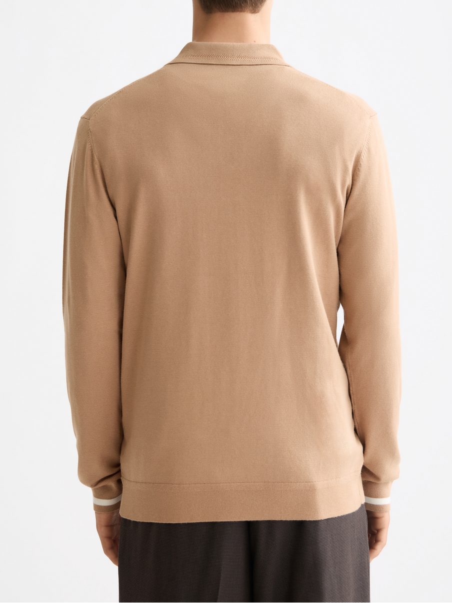 Knitted Long Sleeve Polo