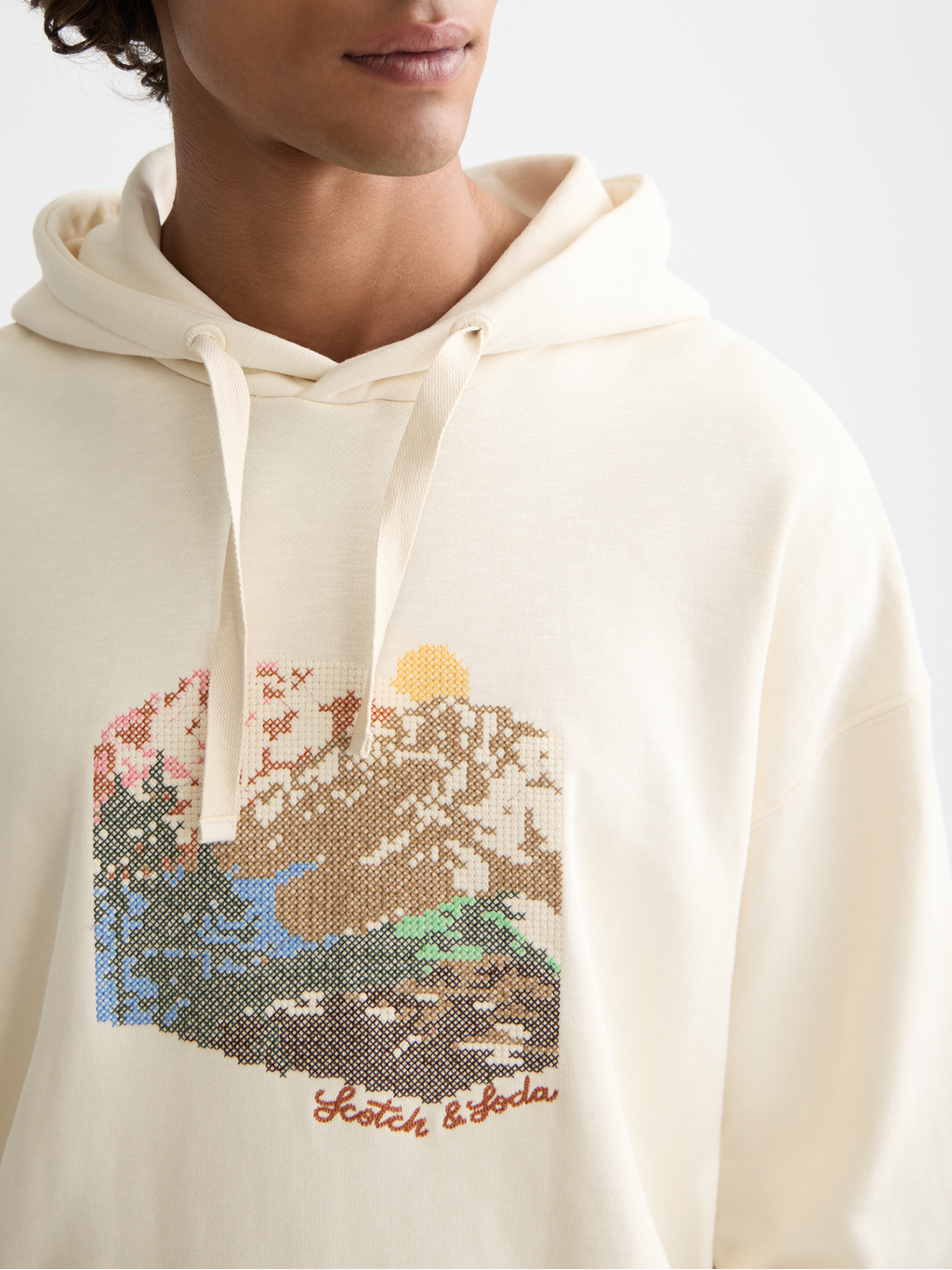 Loose Embroidered Artwork Hoodie