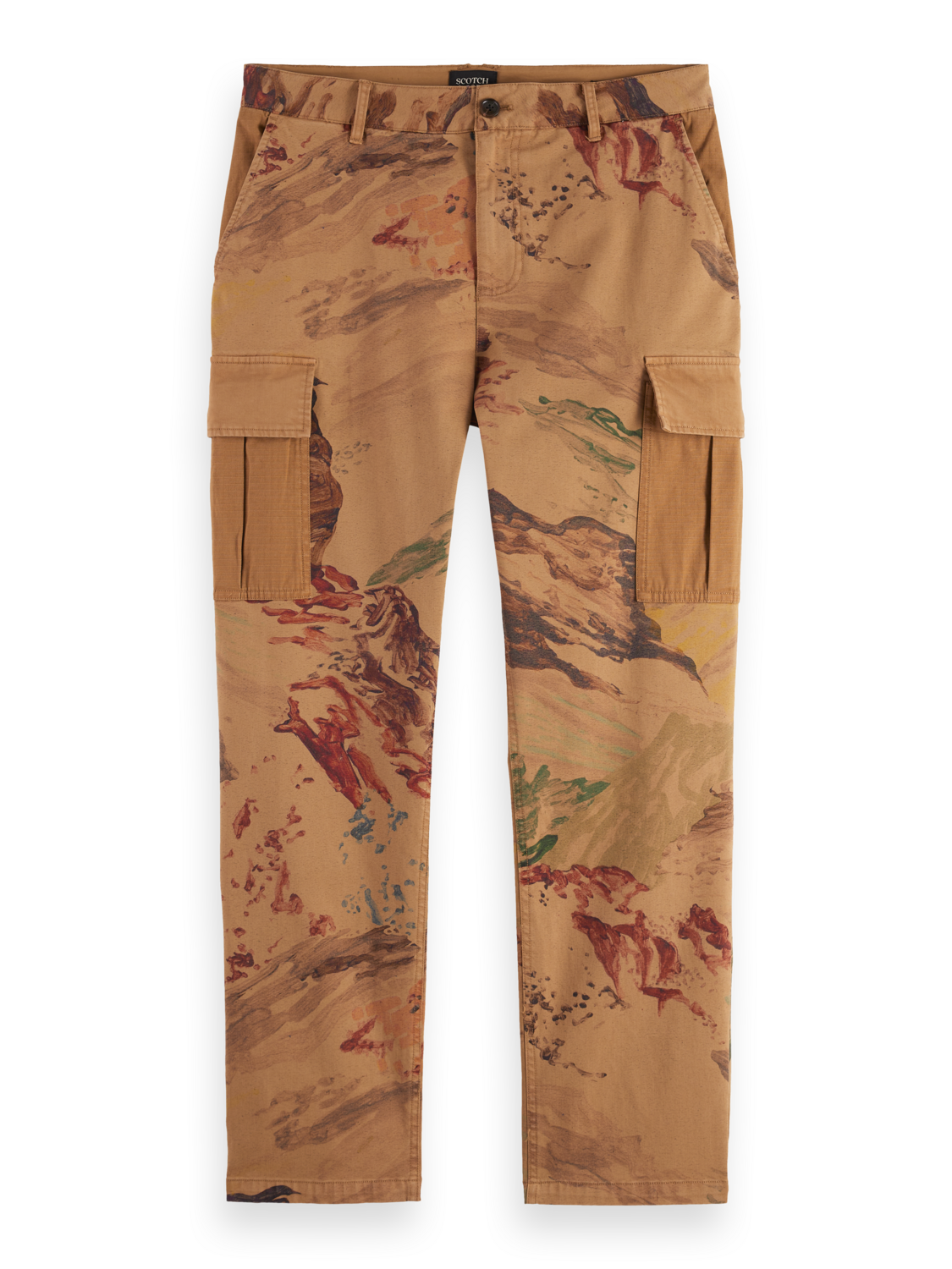Harper Printed loose tapered cargo pants