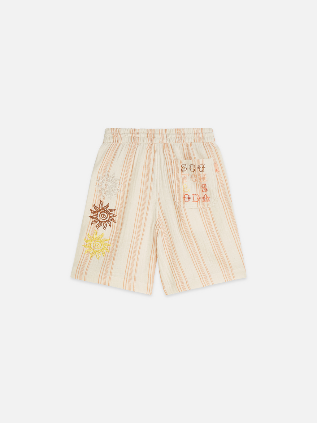 Boys embroidery stripe cotton shorts
