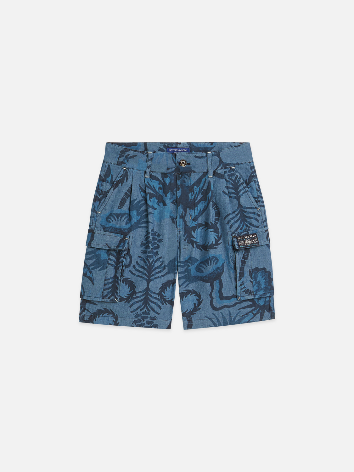 Boys print chambray shorts