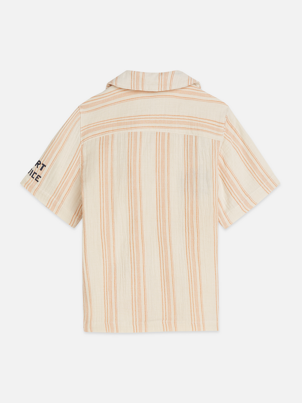 Boys embroidery stripe cotton short sleeve shirt