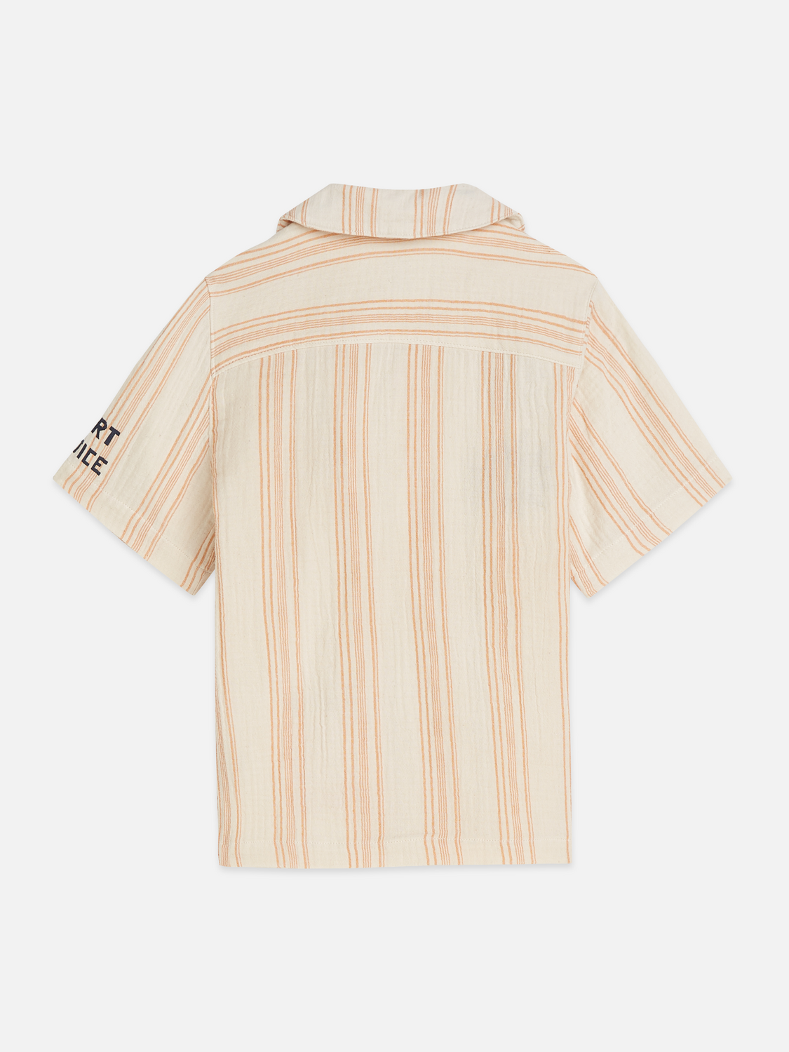 Boys embroidery stripe cotton short sleeve shirt