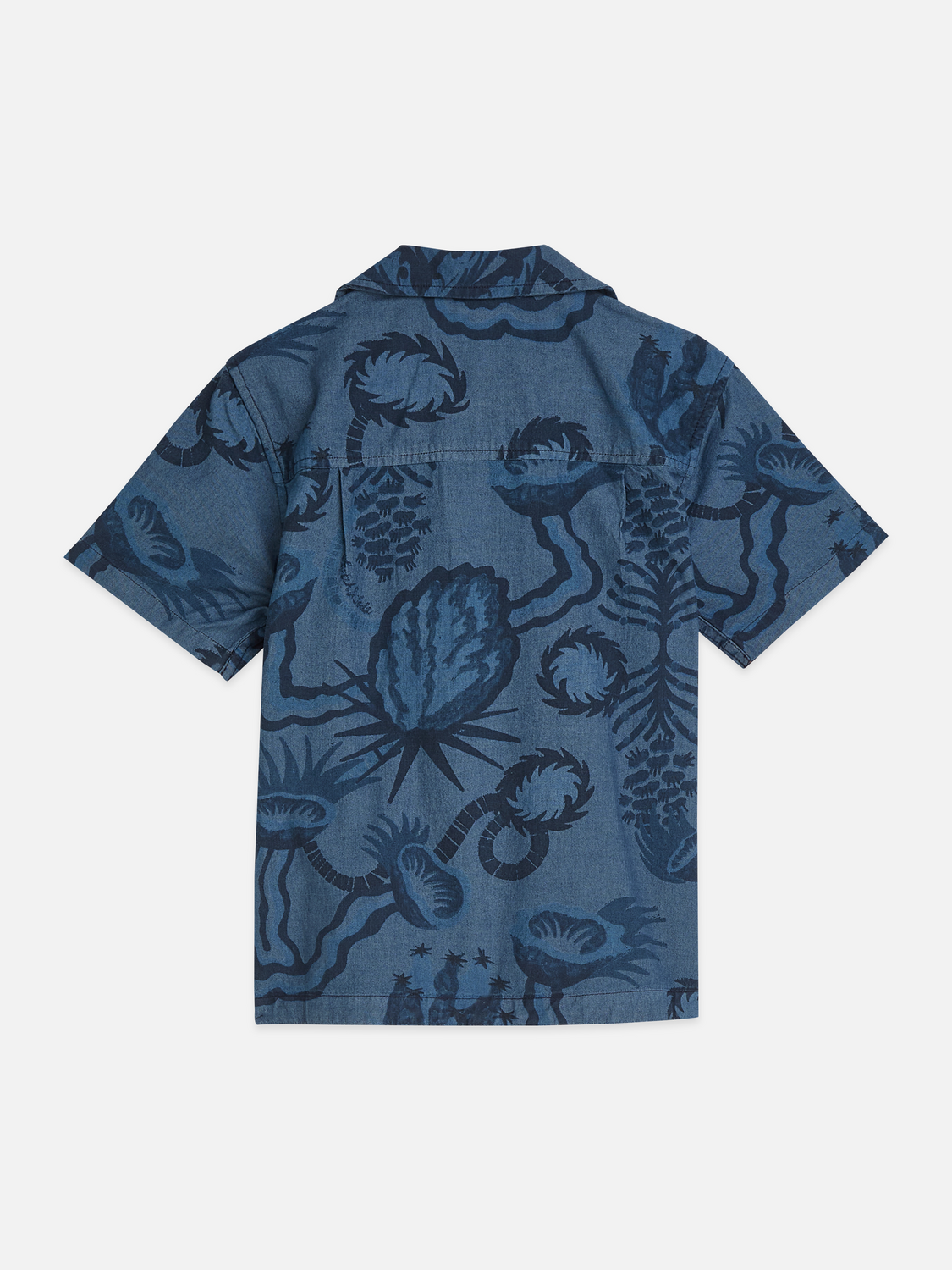 Boys print chambray short sleeve shirt