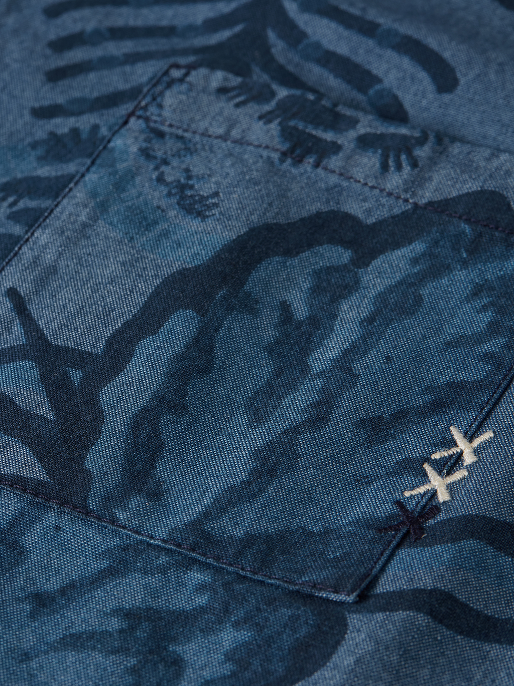 Boys print chambray short sleeve shirt