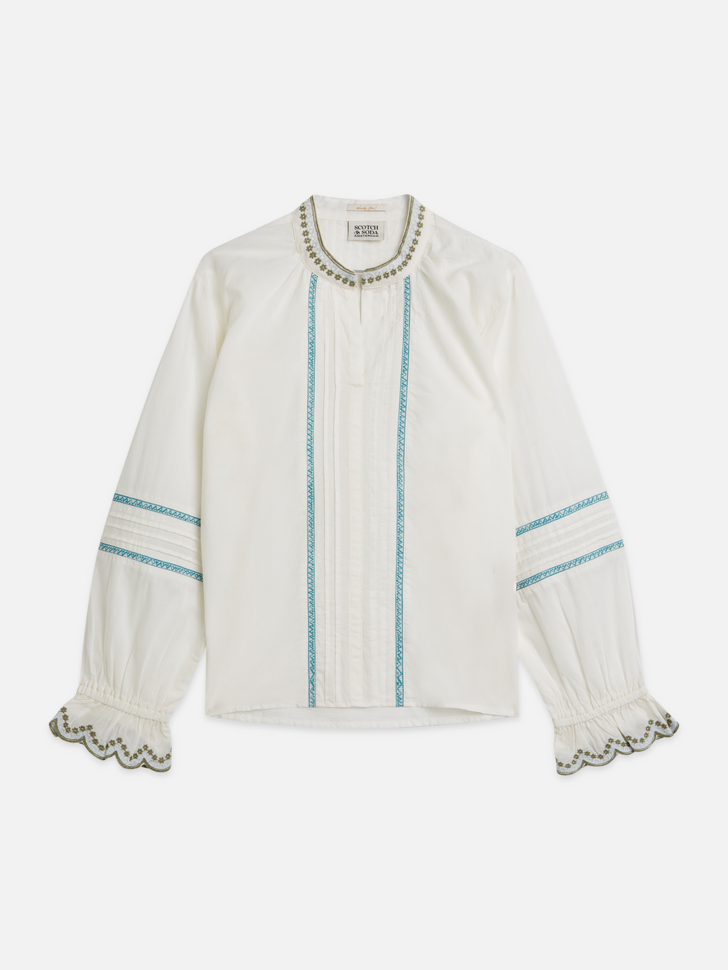 Girls Embroidered long-sleeve cotton shirt