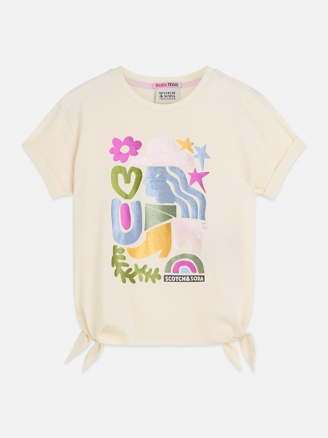 Girls artwork relaxed knotted T-shirt