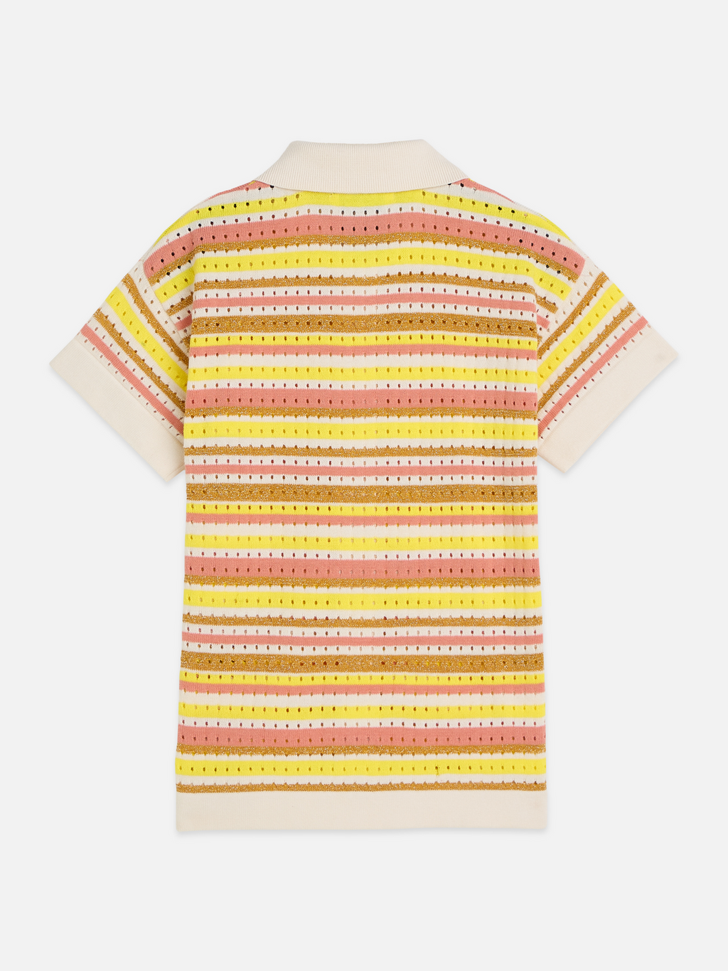 Girls stripe short sleeve knitted shirt