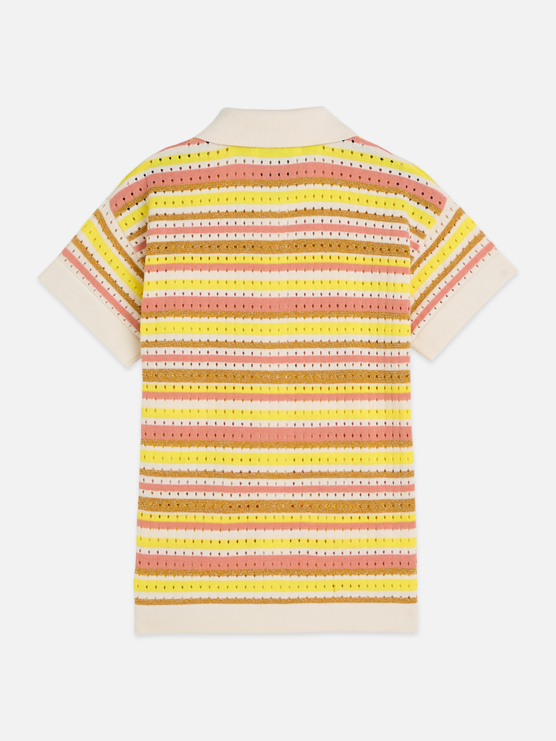 Girls stripe short sleeve knitted shirt
