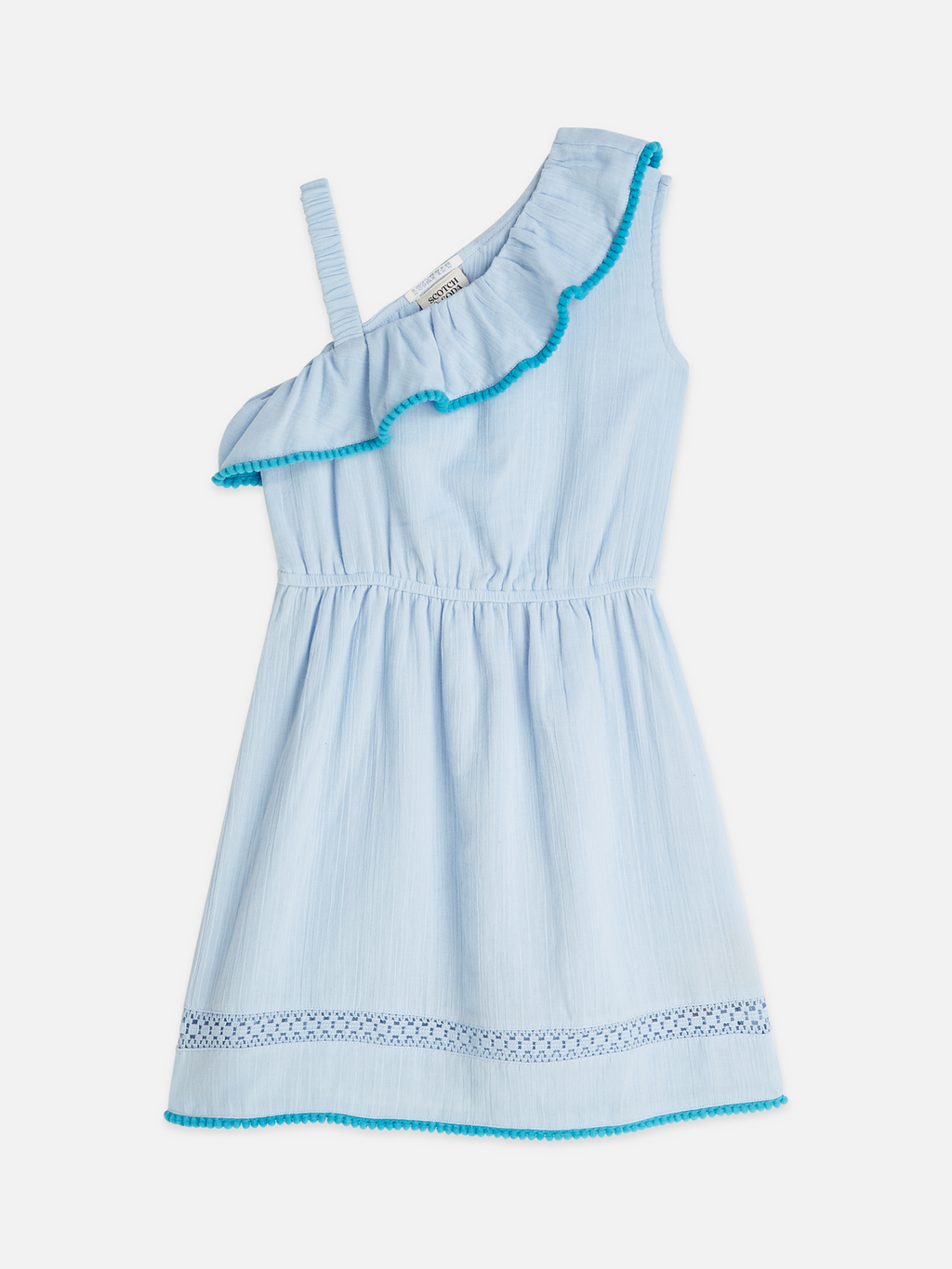Girls Asymmetrical ruffle cotton dress