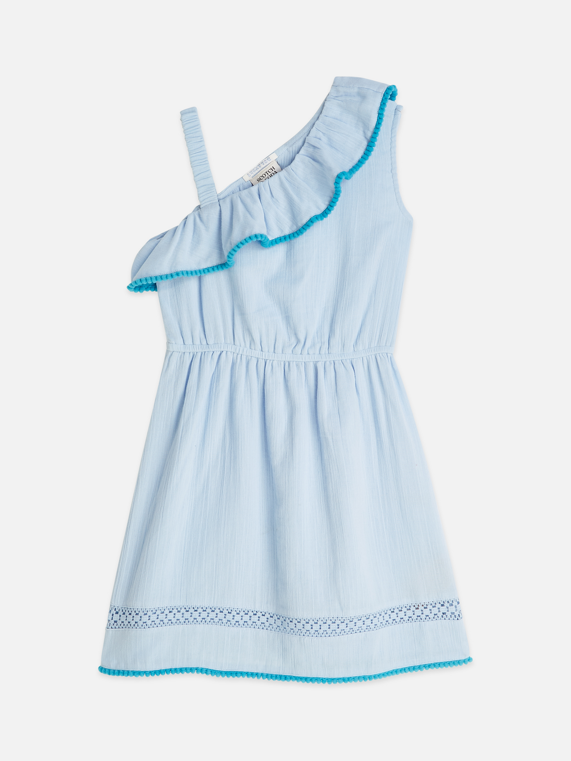Girls Asymmetrical ruffle cotton dress