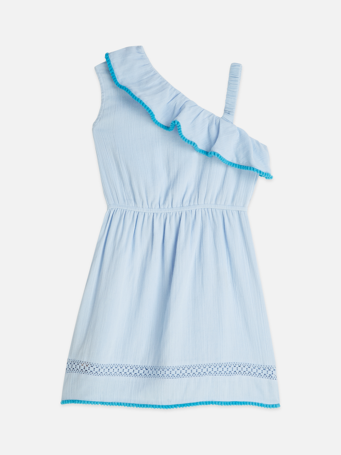 Girls Asymmetrical ruffle cotton dress