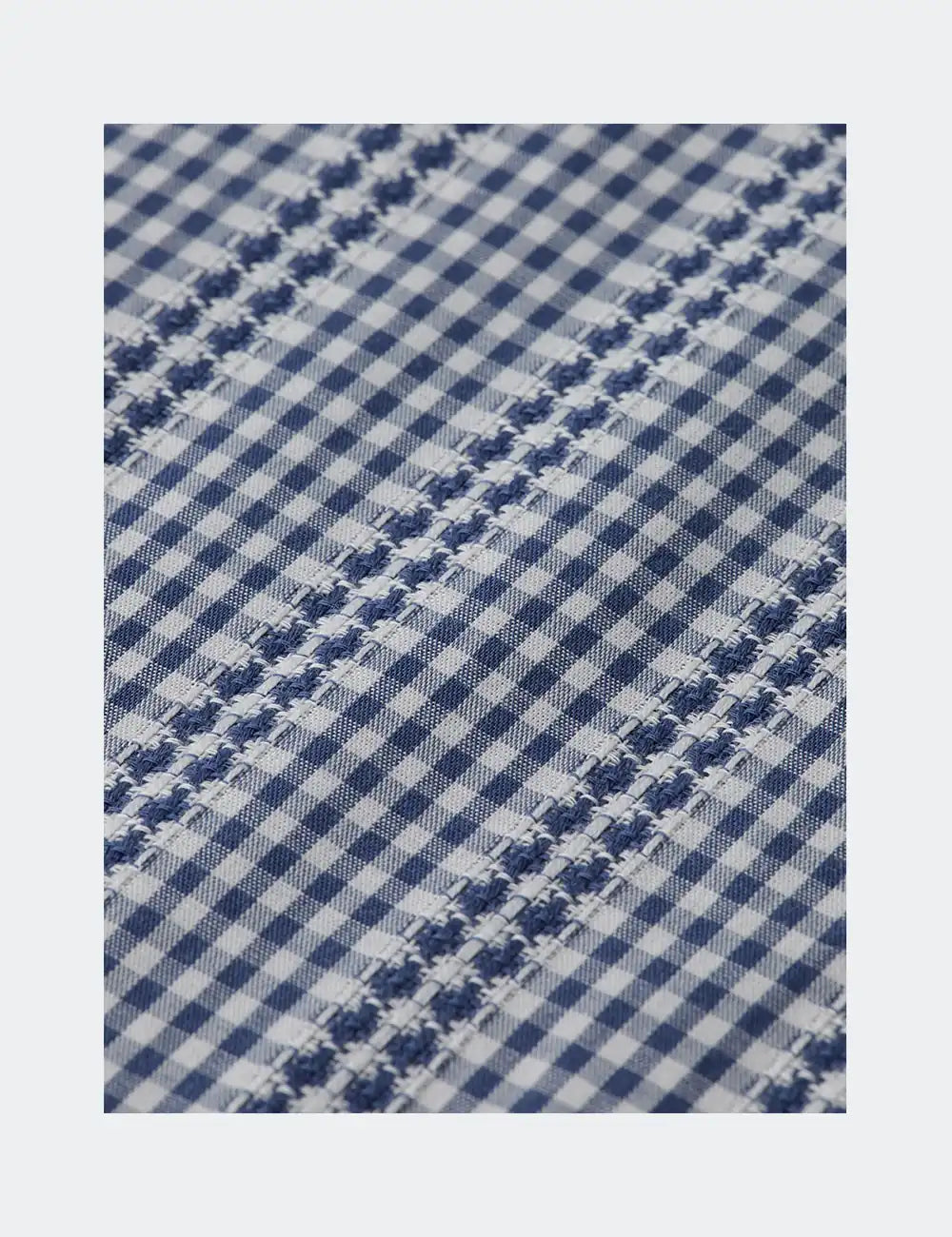 Microcheck Cotton Poplin Shirt detail shot of fabric and craftsmanship by Scotch & Soda