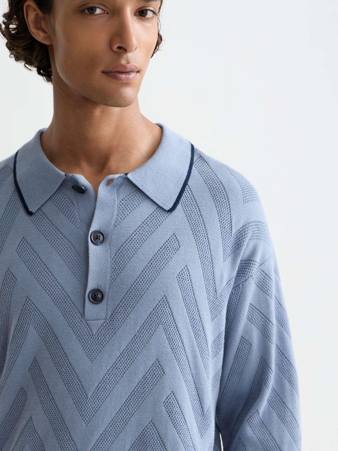 Structure long sleeve polo
