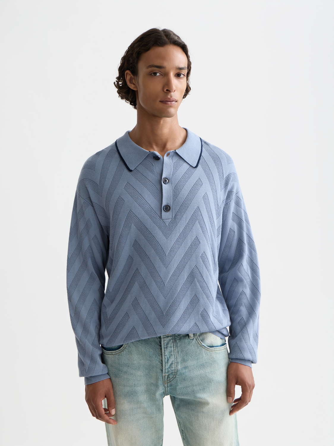 Structure long sleeve polo