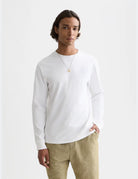 White/pastel Chest Logo Regular-fit  Long-sleeved T-shirt front view by Scotch & Soda