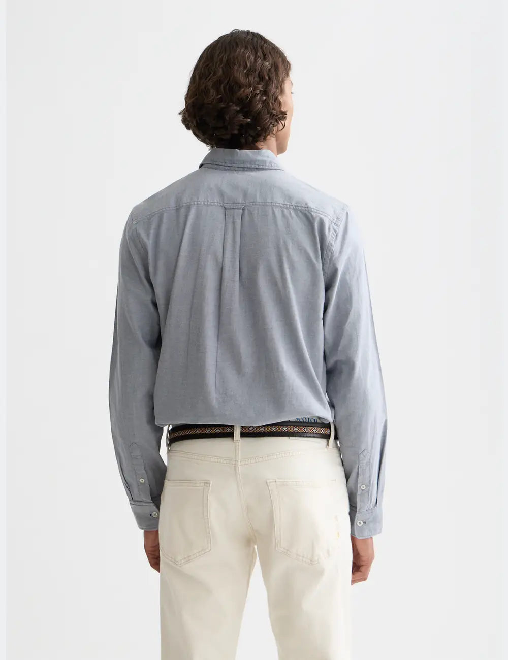 Seasonal Core Solid Oxford Regular-fit Shirt back view showing fit and finish by Scotch & Soda