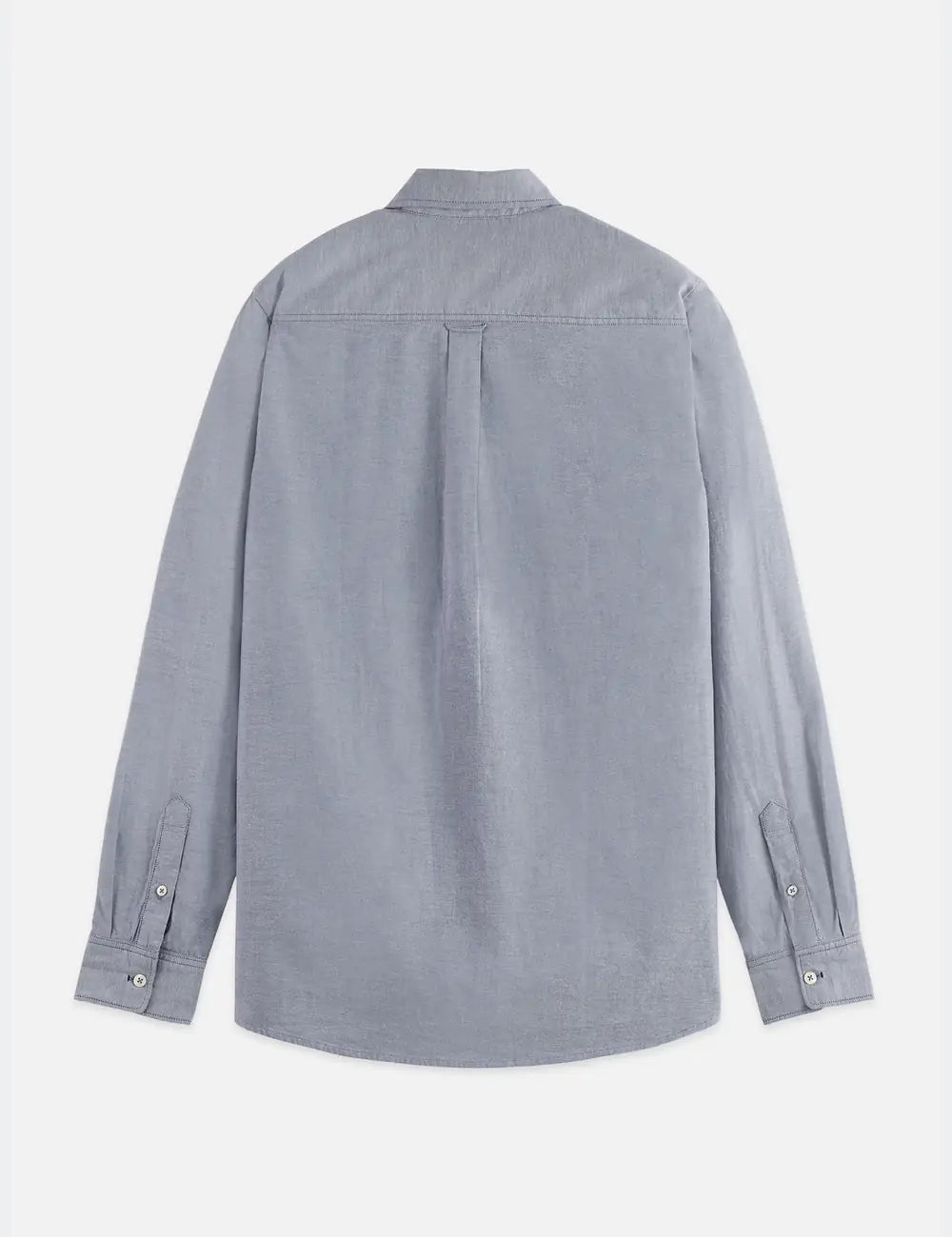 Seasonal Core Solid Oxford Regular-fit Shirt flat lay showing product details by Scotch & Soda