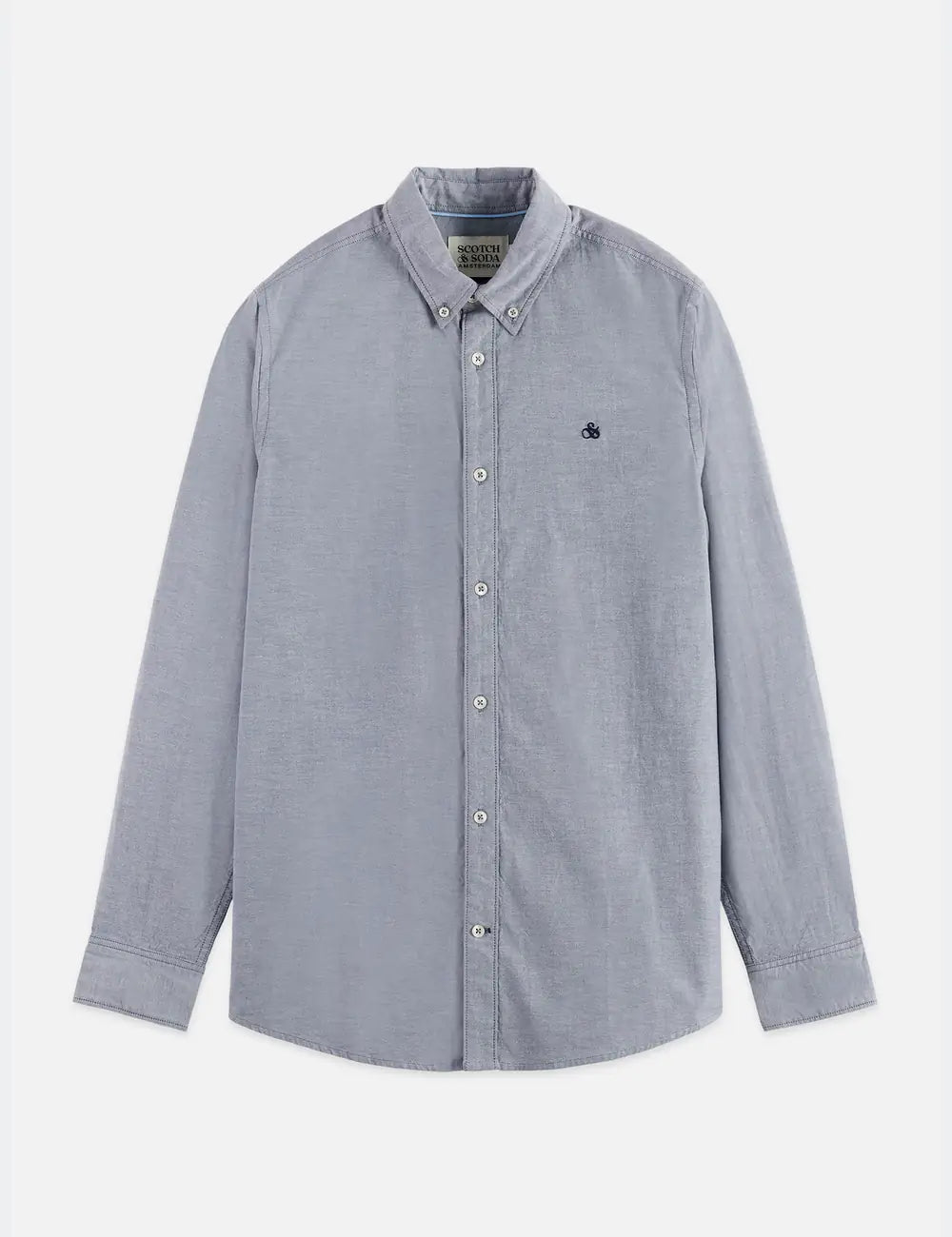 Seasonal Core Solid Oxford Regular-fit Shirt front view showing fit and finish by Scotch & Soda