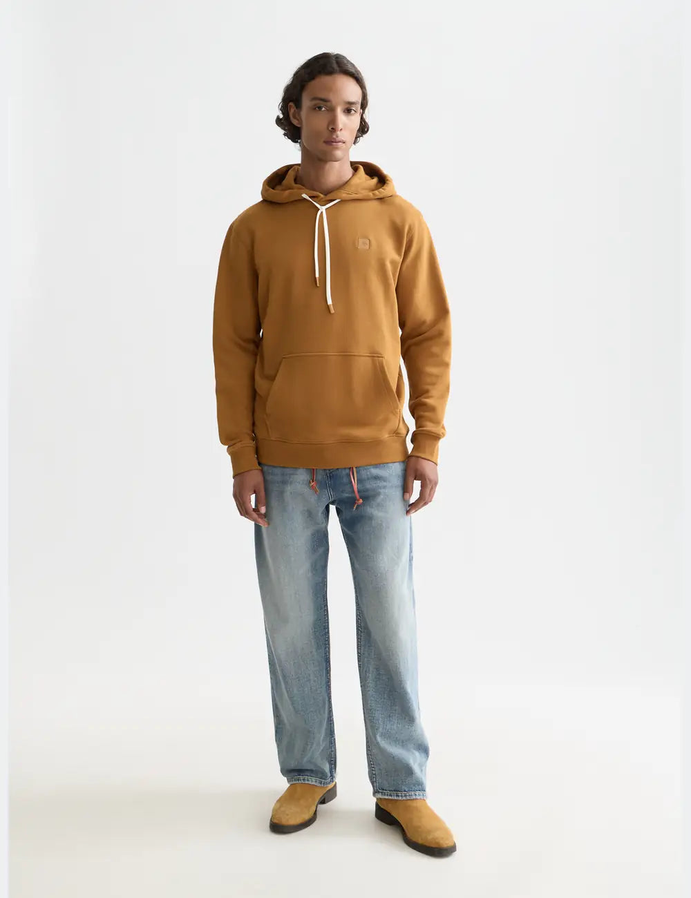 Seasonal Core Logo Badge Regular-fit Hoodie front view showing fit and finish by Scotch & Soda