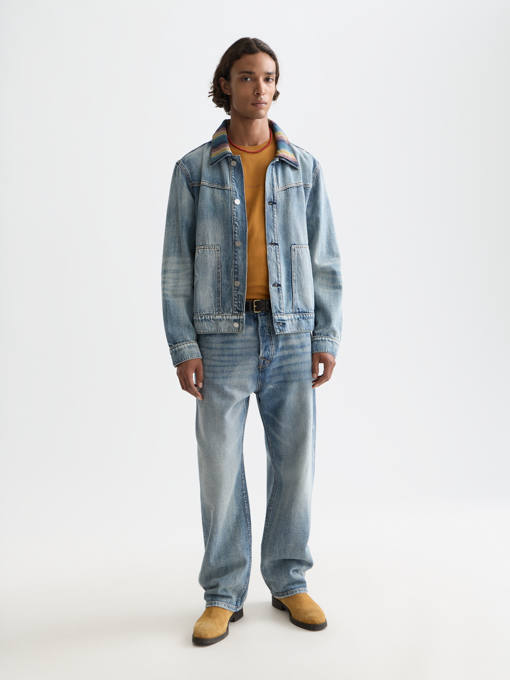Washed denim ranch jacket