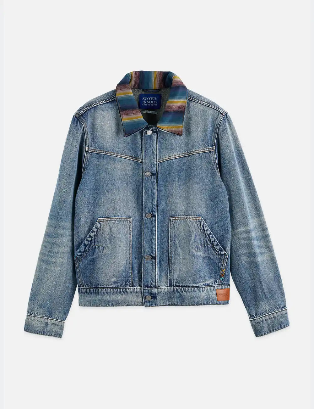 Washed Denim Ranch Jacket front view showing fit and finish by Scotch & Soda