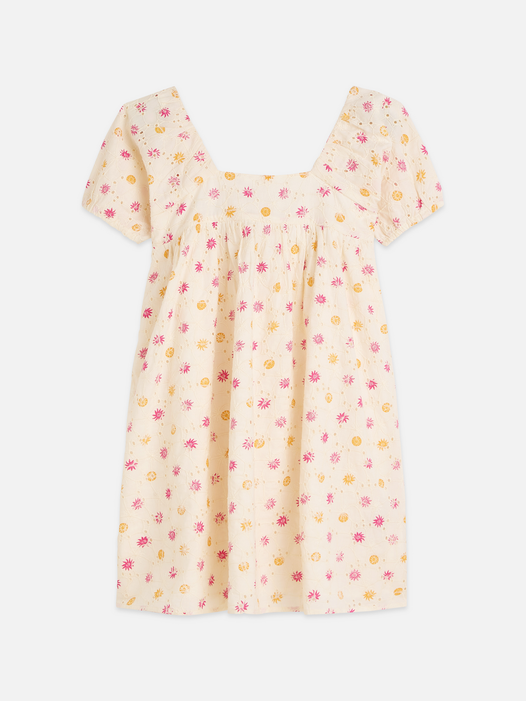 Girls Printed embroidered cotton dress