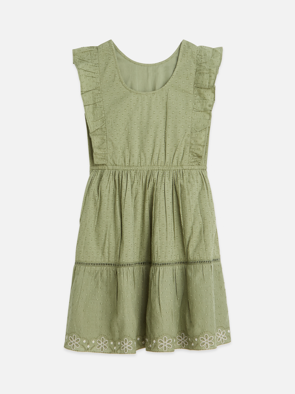 Girls Embroidered jacquard cotton dress