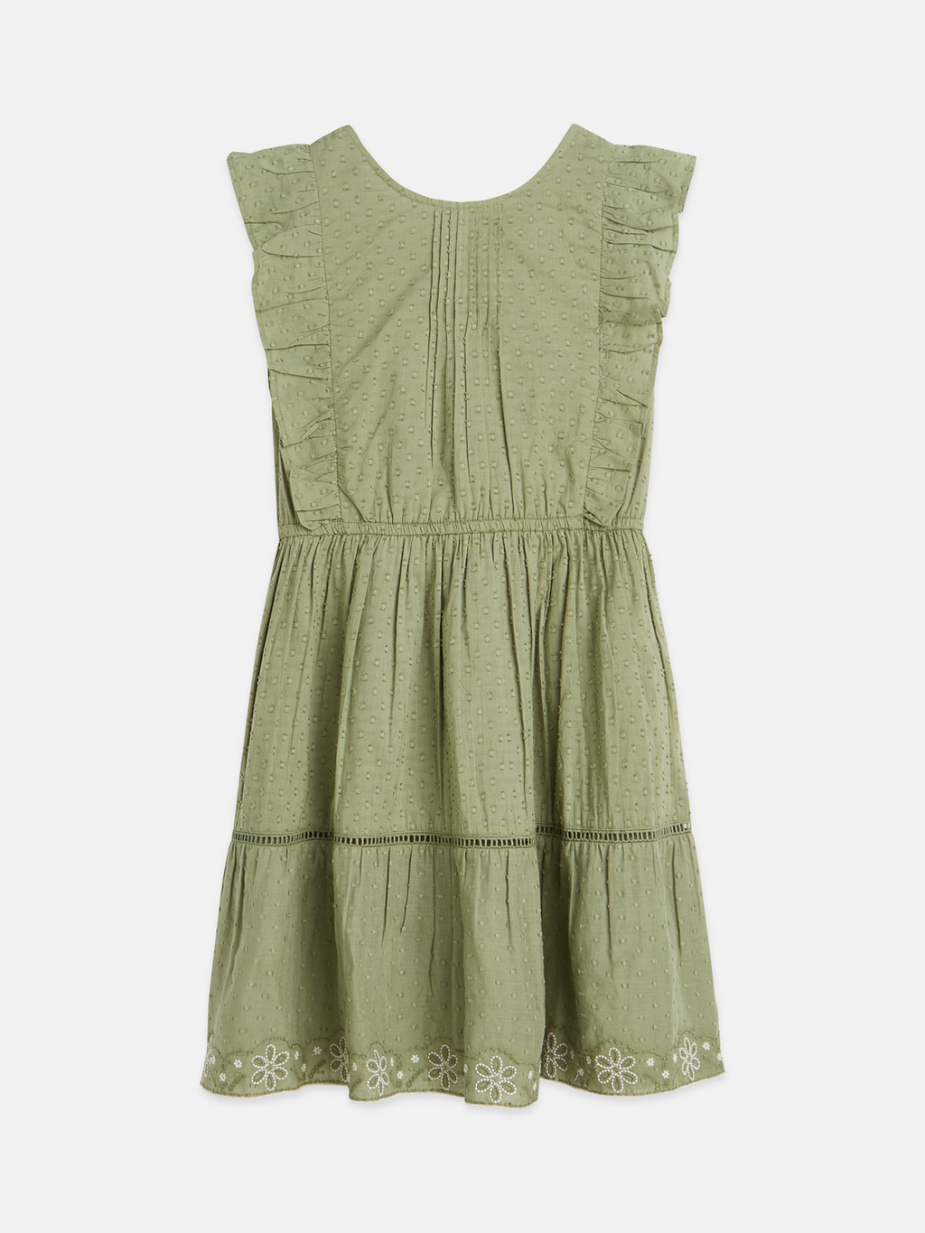 Girls Embroidered jacquard cotton dress