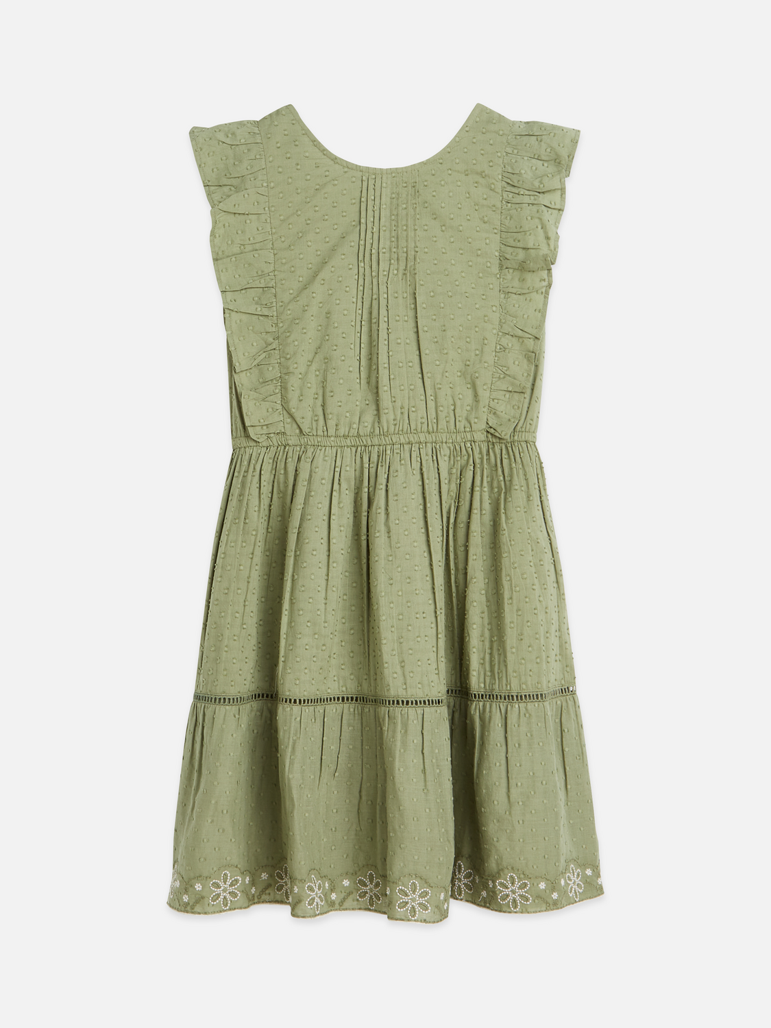 Girls Embroidered jacquard cotton dress